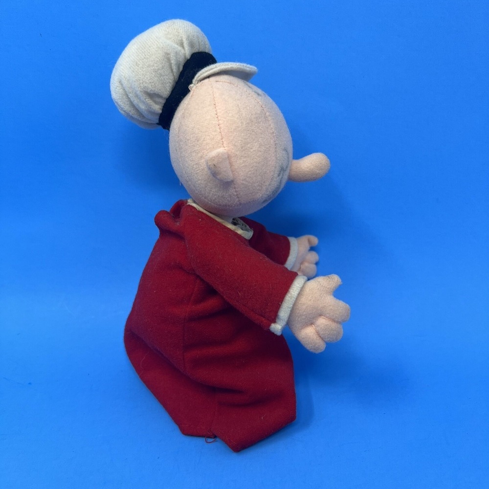Vintage Popeye Stuffins 1999 Plush Stuffed Toy Doll in Red Outfit & White Hat 8" - Picture 12 of 16
